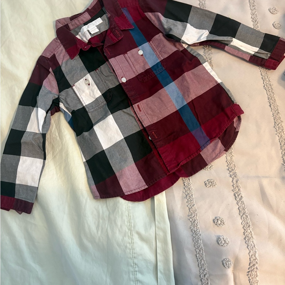 Burberry Kids Checkered Shirt - Red, Black, White